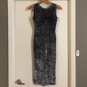 Won Hundred Slate Blue Crushed Velvet Midi Tank Dress